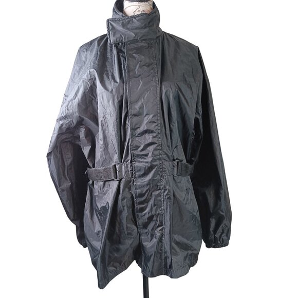 Hot Leathers Nylon Water Resistent Rain Suit Set Motorcycle Black Size Small - Picture 1 of 11